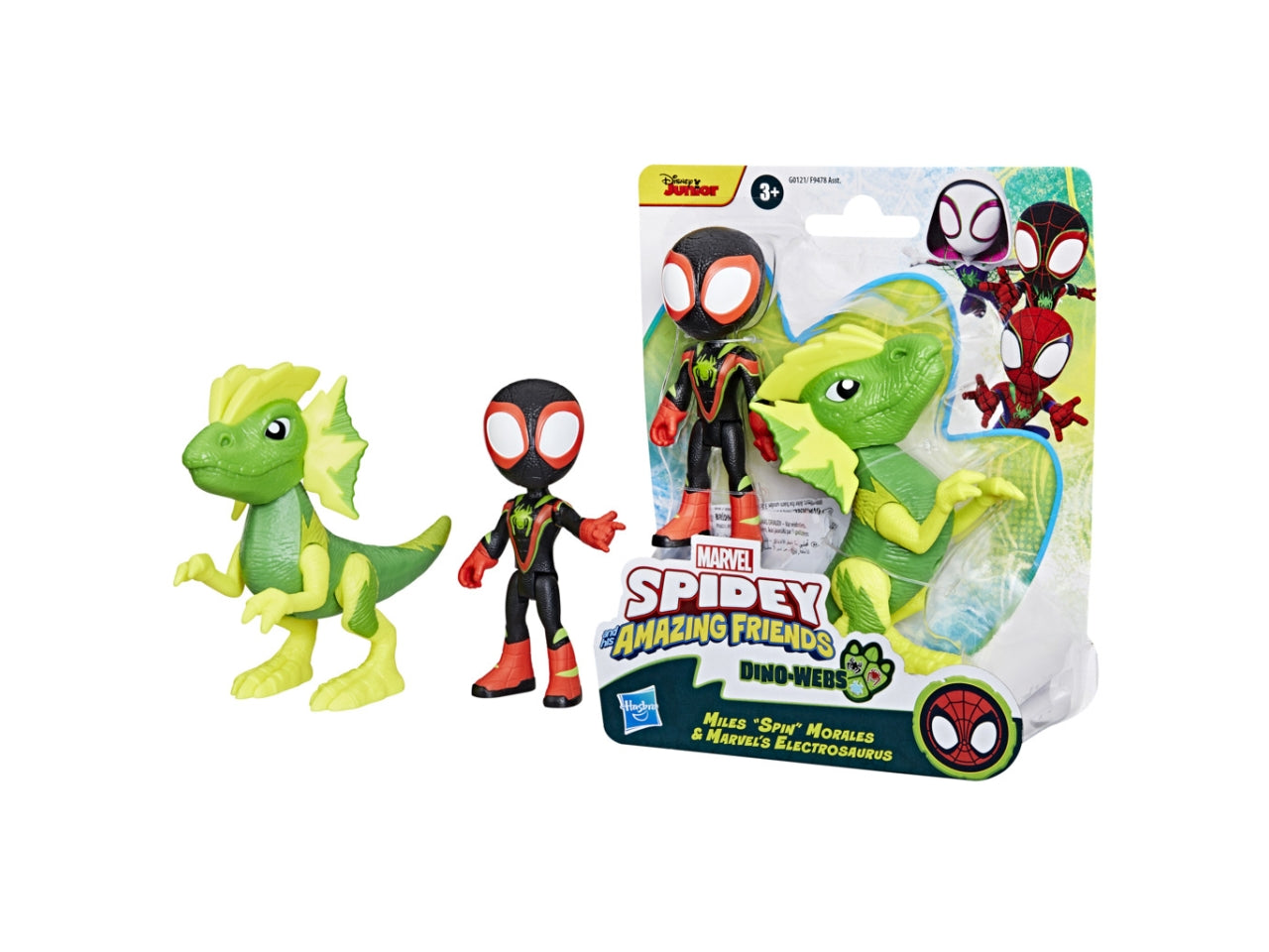 Personaggio Marvel Spidey con Cattivo Dino: Set Spidey e I Suoi Fantastici Amici per Bambini 3+ | Dimensioni 6,4x15,2x17,8 - Hasbro