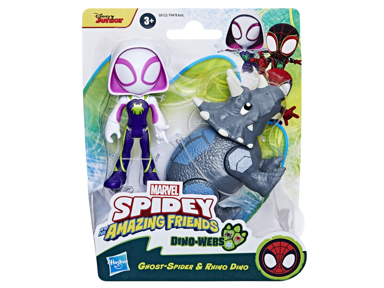 Personaggio Marvel Spidey con Cattivo Dino: Set Spidey e I Suoi Fantastici Amici per Bambini 3+ | Dimensioni 6,4x15,2x17,8 - Hasbro