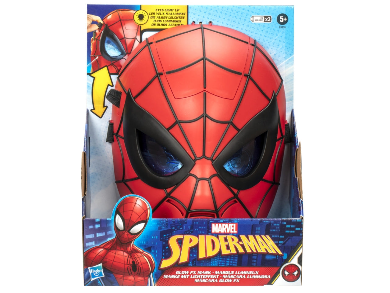 Marvel Maschera Spiderman occhi illuminati, maschera per bambini, 5 +