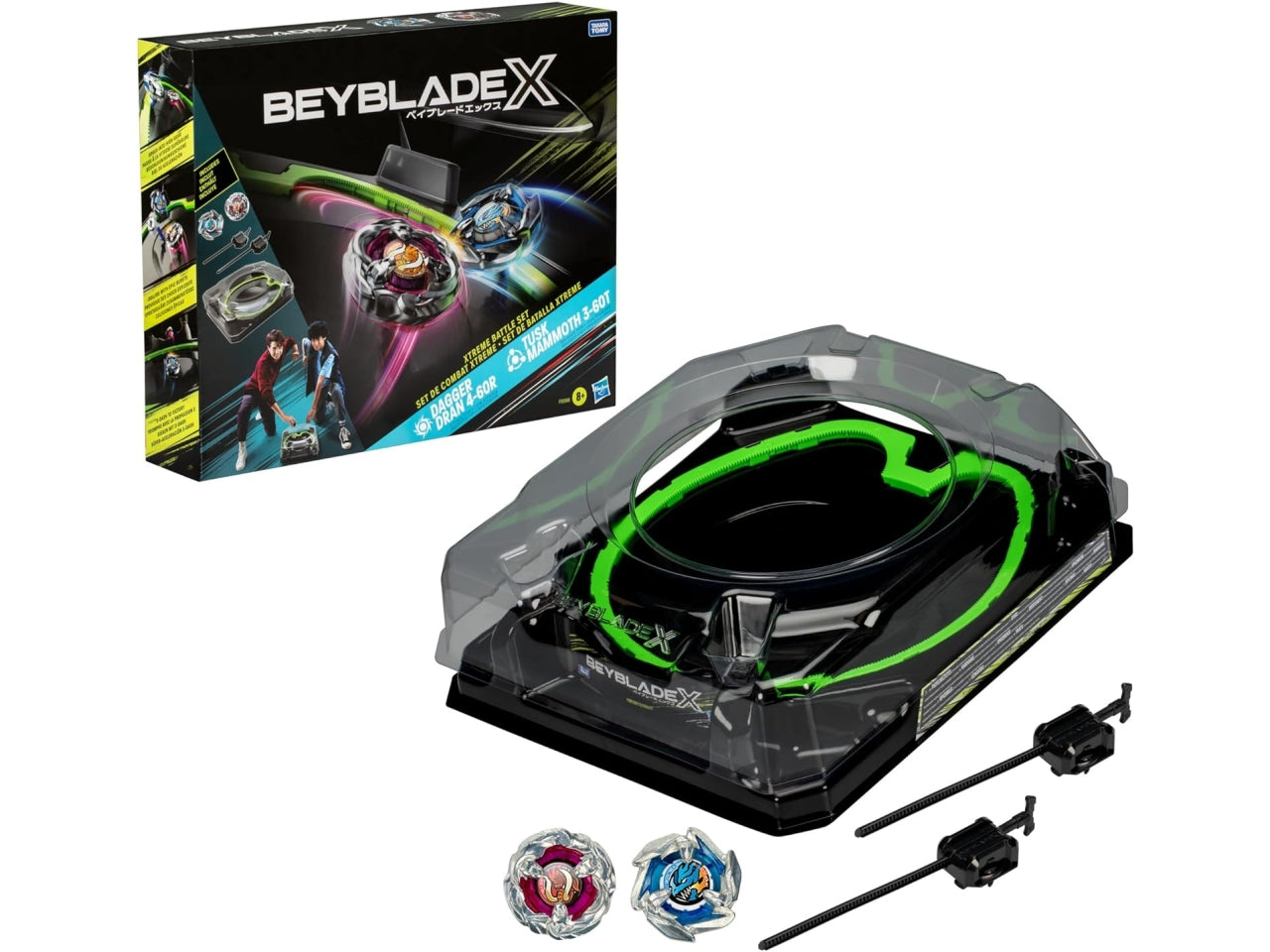 Bey Blade Battle Set: Stadio, 2 Trottole e 2 Lanciatori per Bambini 8+ | Dimensioni 9,0488x45,085x36,83 - Hasbro
