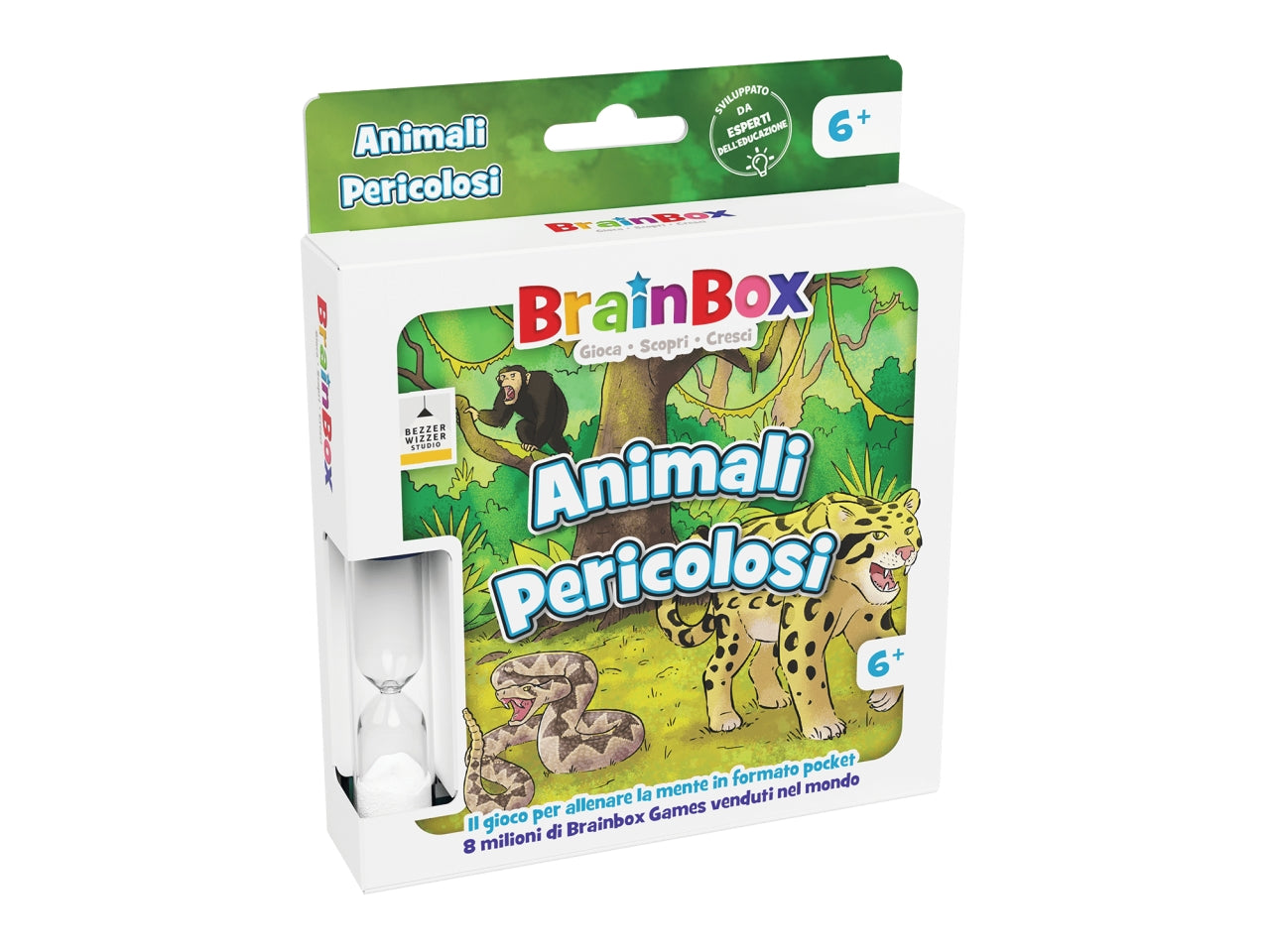 Gioco da Tavolo BrainBox Animali Pericolosi Tascabile, 6+ Anni, 1+ Giocatori, Edizione in Italiano | Asmodee