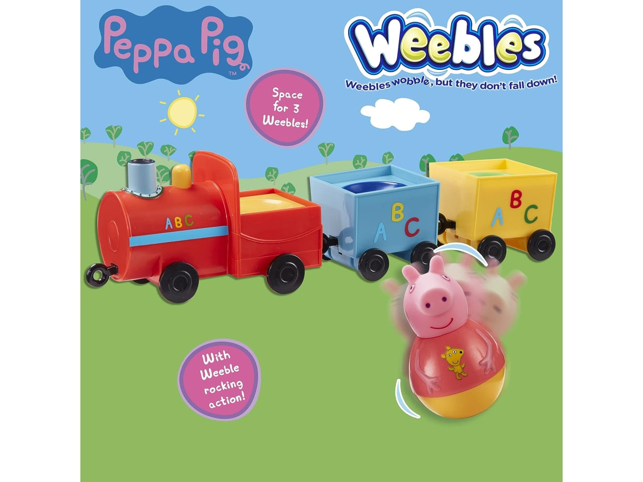 Peppa pig weebles pull-along wobbily train