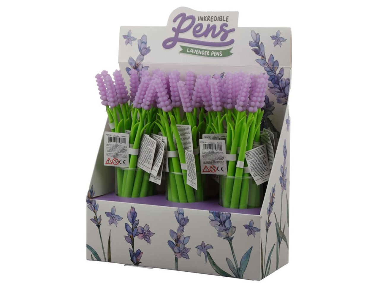 Penna regalo lavanda in silicone e plastica verde e lilla ad inchiostro nero - Puckator