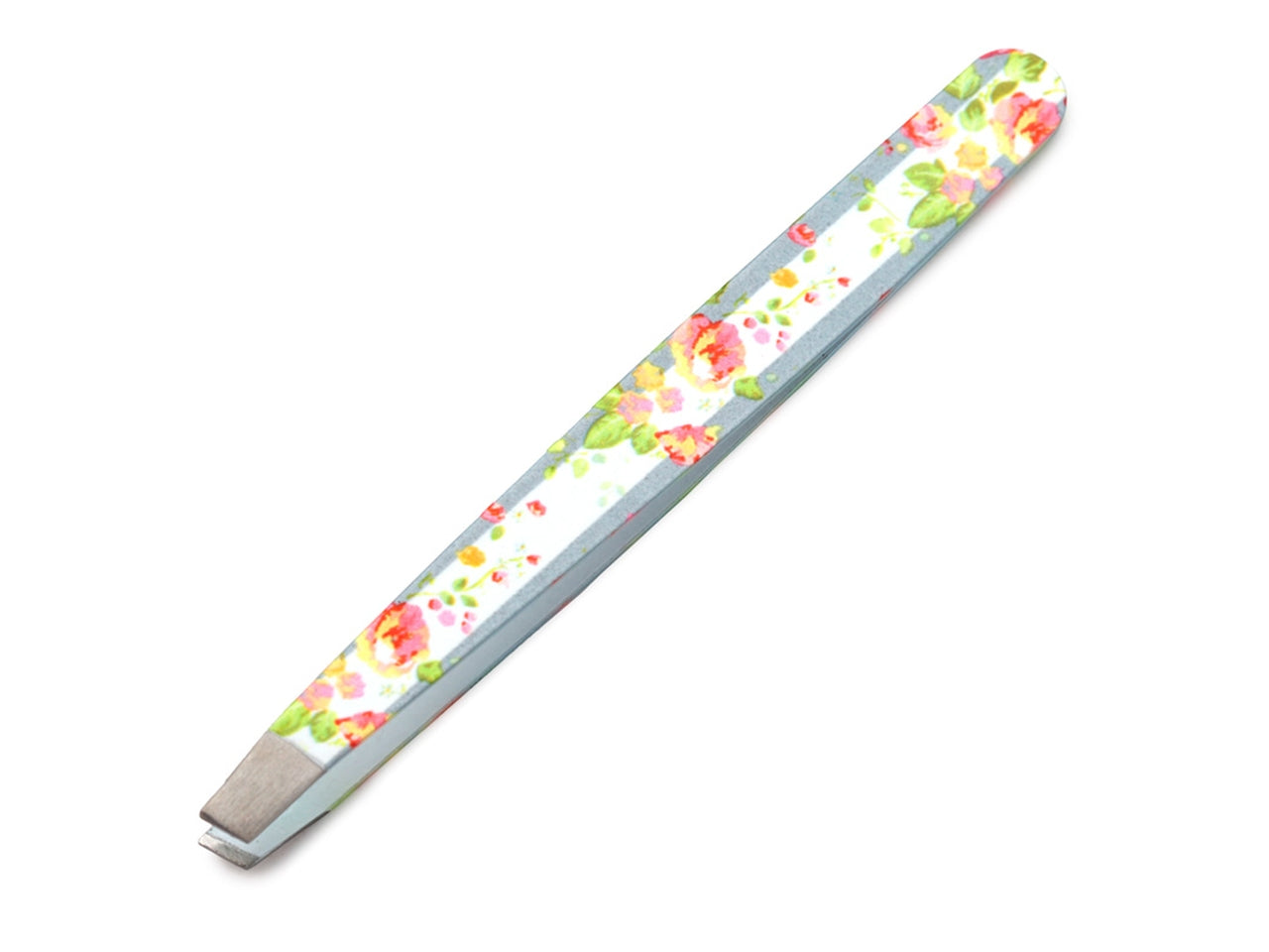 Pinzette per sopracciglia in metallo multicolor con decorazione floreale - Puckator