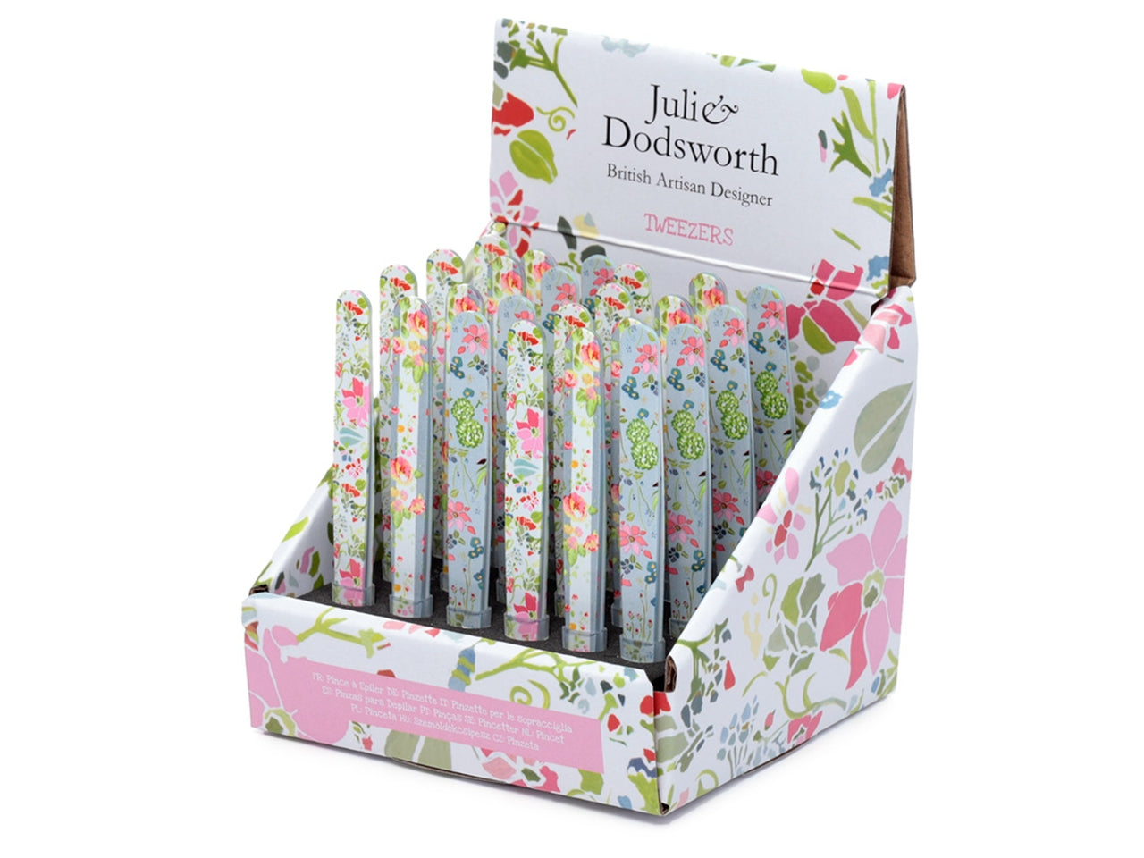 Pinzette per sopracciglia in metallo multicolor con decorazione floreale - Puckator