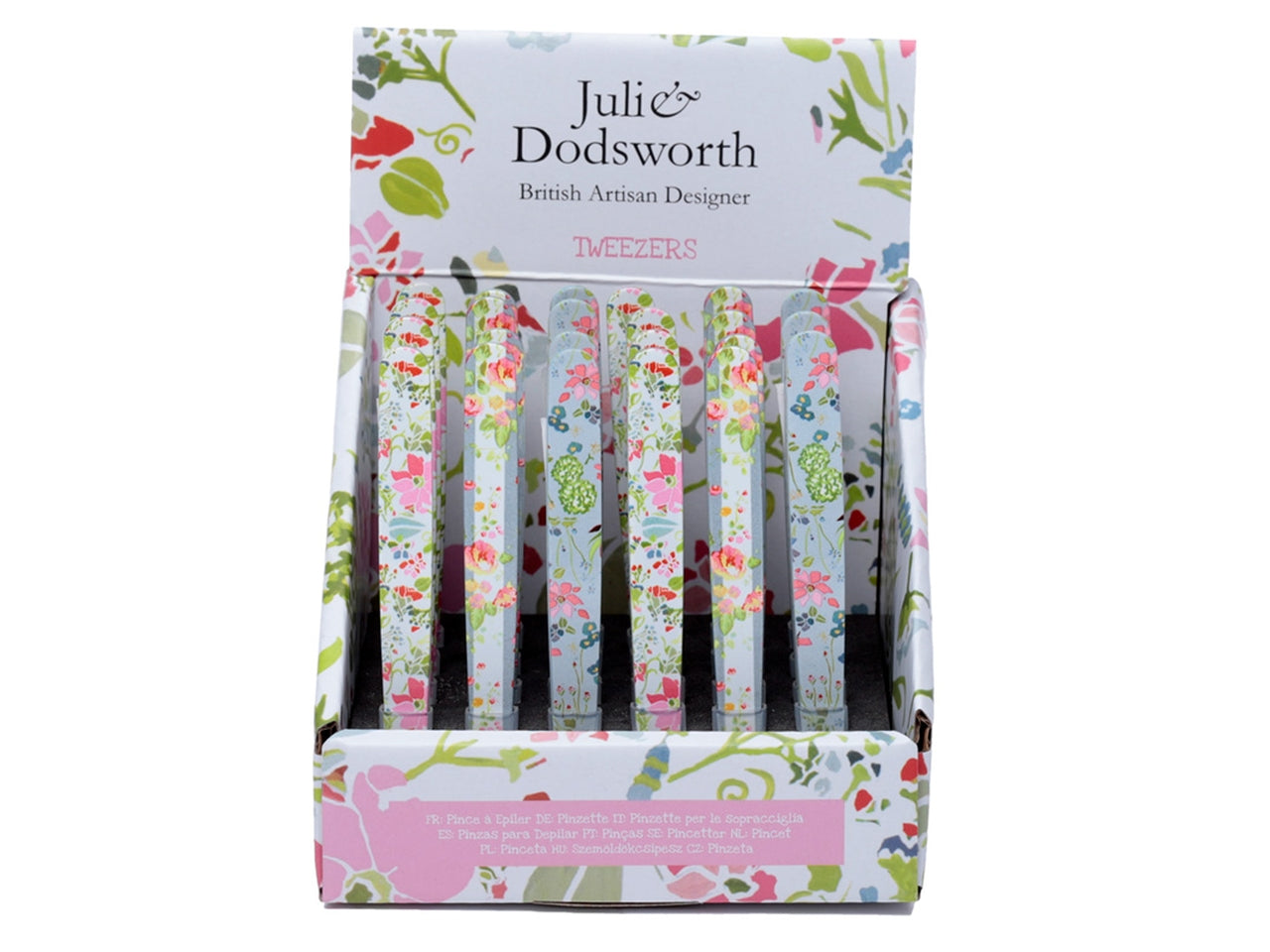 Pinzette per sopracciglia in metallo multicolor con decorazione floreale - Puckator
