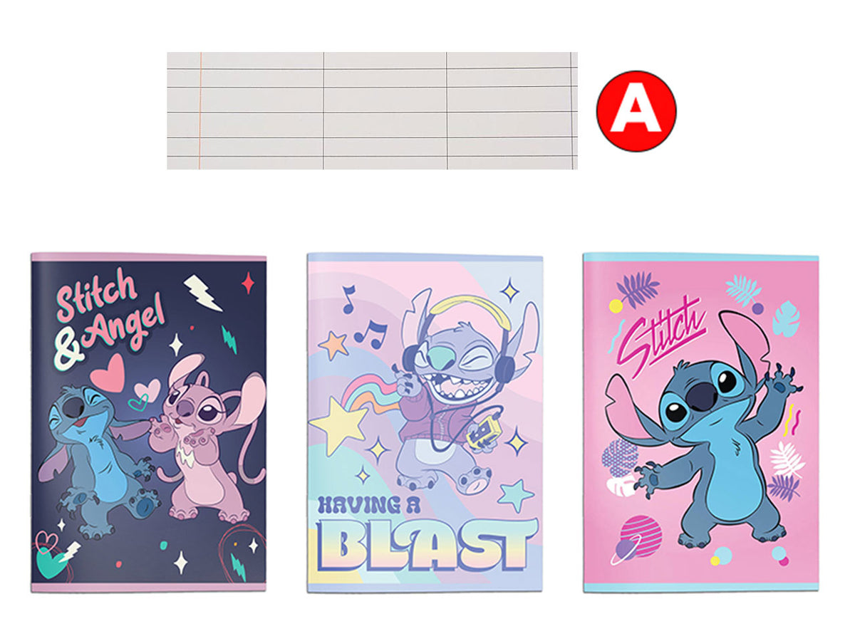 Maxi quaderno a lilo & stitch - la confezione contiene 12 quaderni