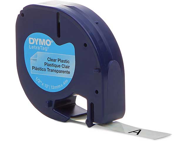 Nastro per etichettatrici Dymo in plastica trasparente trasparente 12 mm x 4 mt