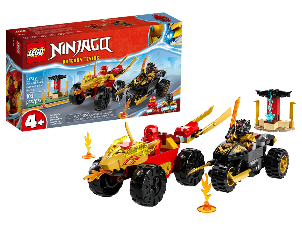 Lego Ninjago Battaglia su Auto e Moto di Kai e Ras 71789