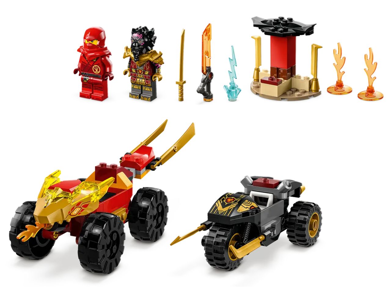 Lego Ninjago Battaglia su Auto e Moto di Kai e Ras 71789