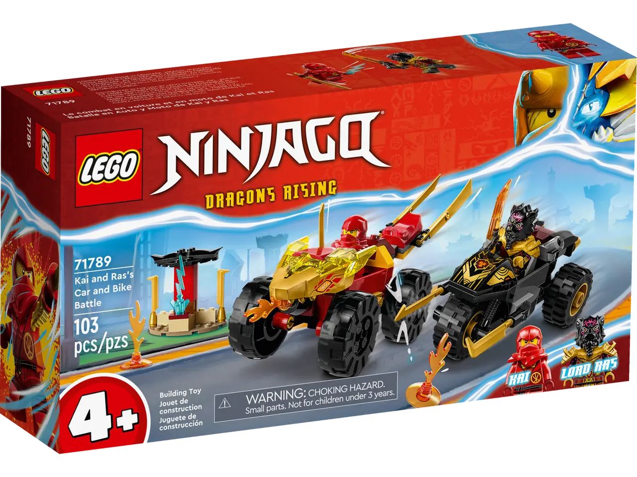 Lego Ninjago Battaglia su Auto e Moto di Kai e Ras 71789