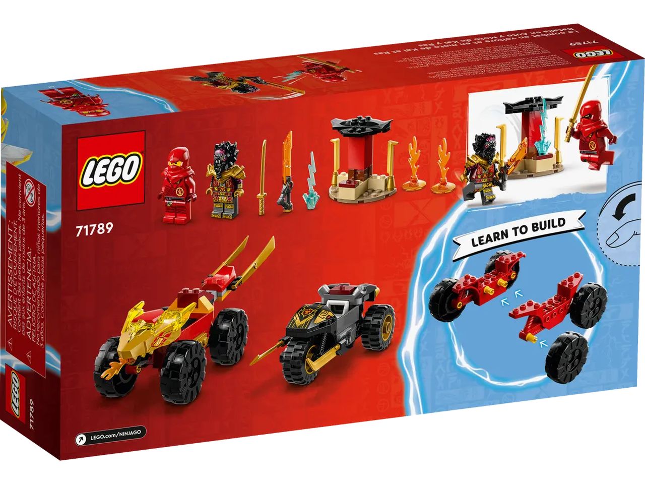 Lego Ninjago Battaglia su Auto e Moto di Kai e Ras 71789