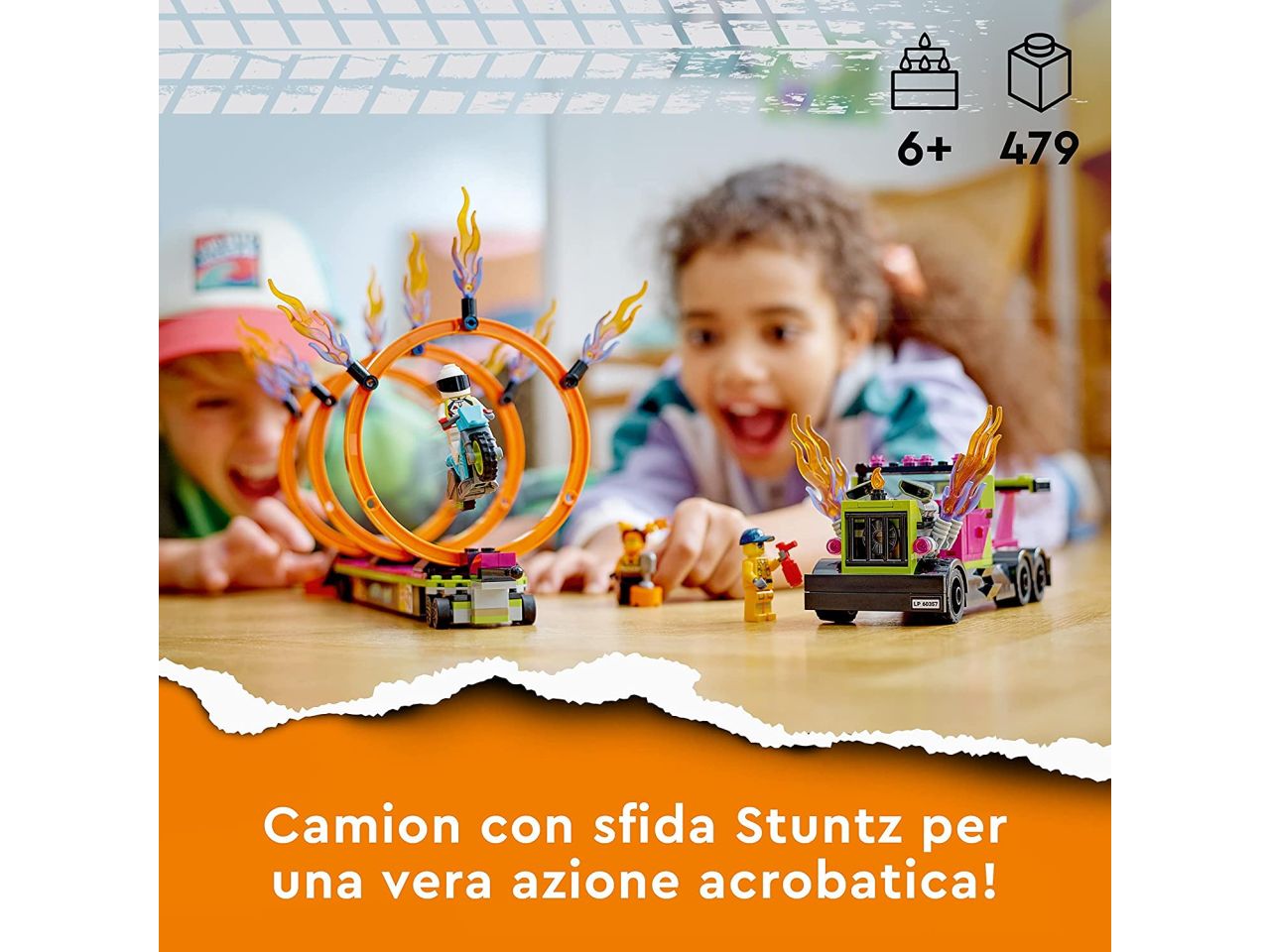 Lego city stuntz stunt truck: sfida dellanello di fuoco