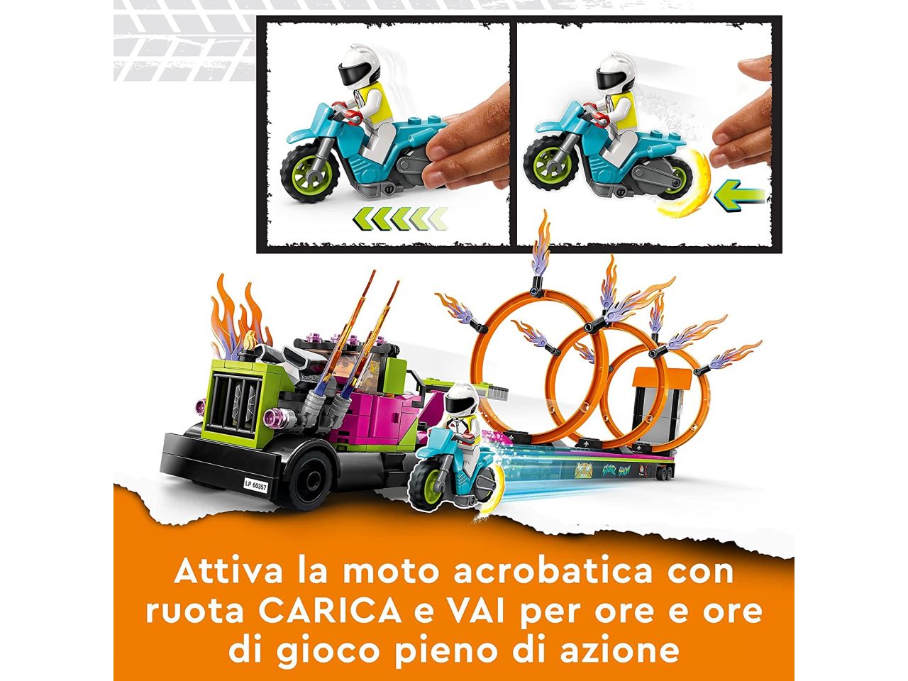 Lego city stuntz stunt truck: sfida dellanello di fuoco