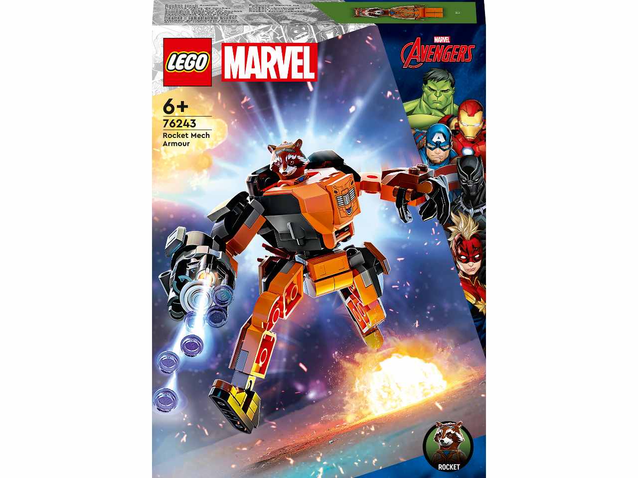 Lego Marvel Armatura Mech Rocket Raccoon 76243