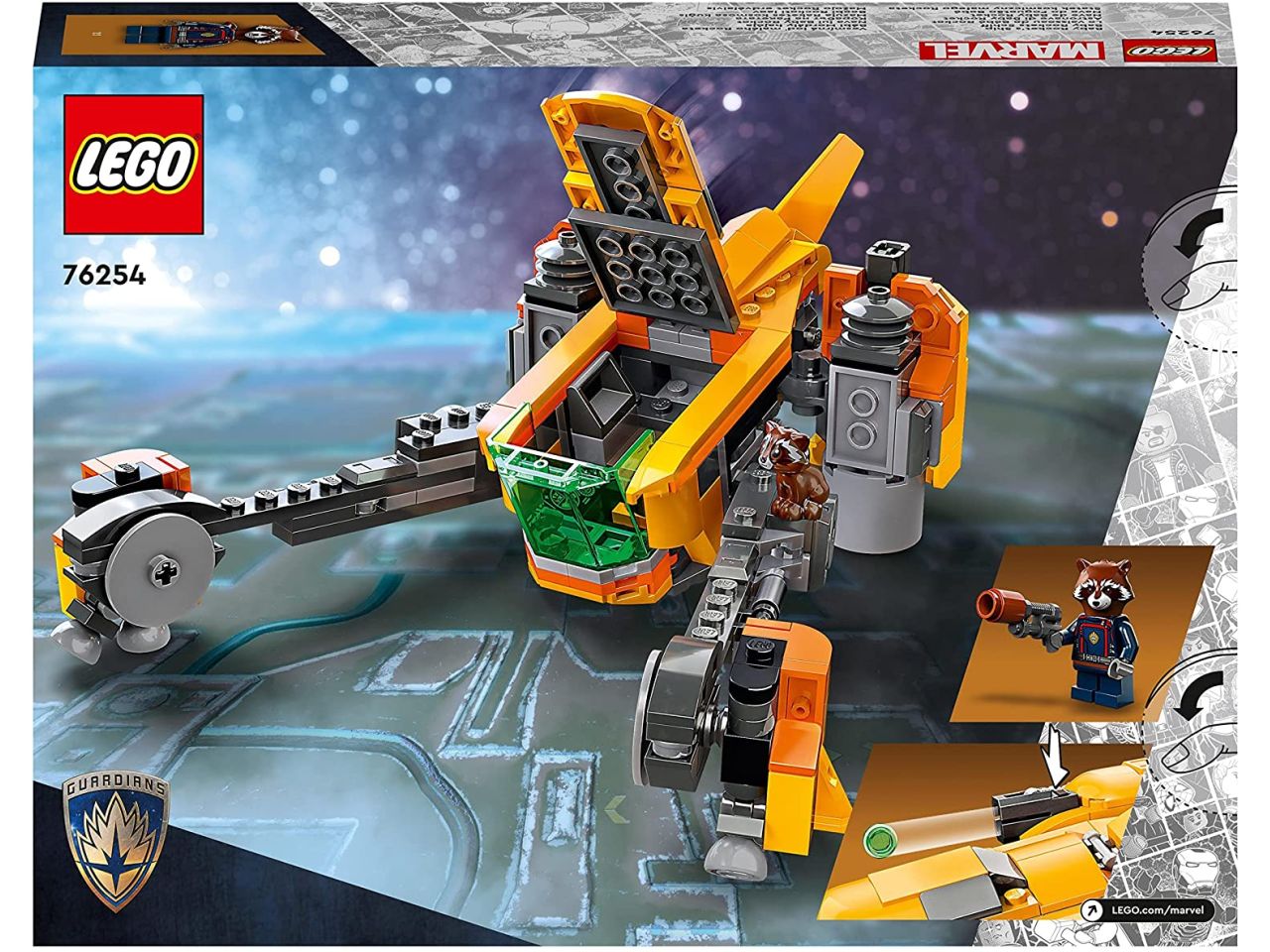 Lego Marvel Astronave di Baby Rocket 76254