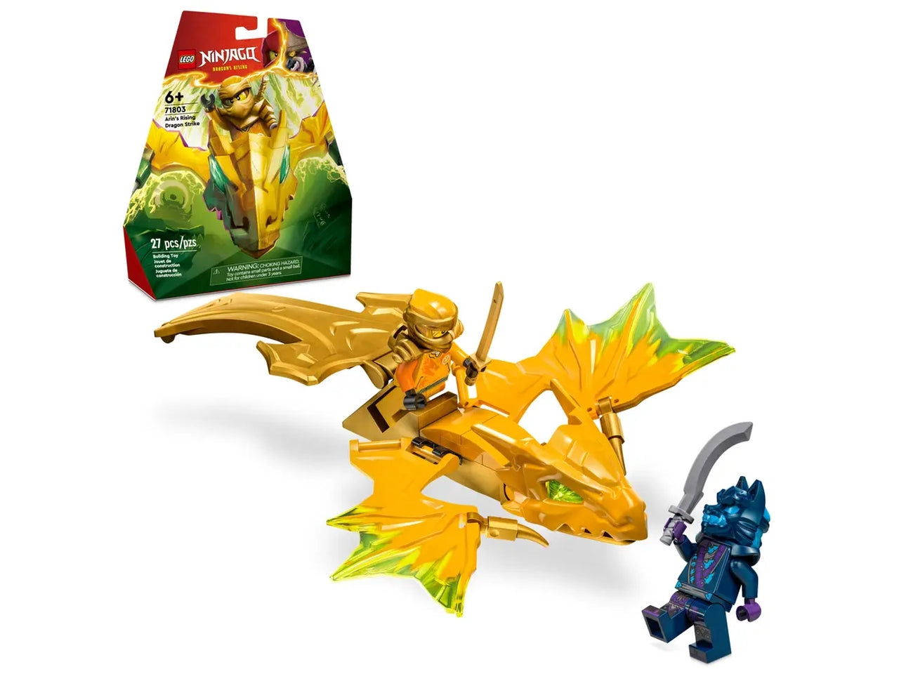 Lego ninjago attacco del rising dragon di arin