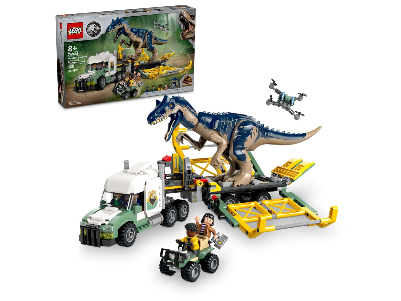 LEGO Jurassic World - Set con allosauro giocattolo: delizia i fan dei dinosauri di 8+ anni con questo dettagliato set Missione dinosauro 76966