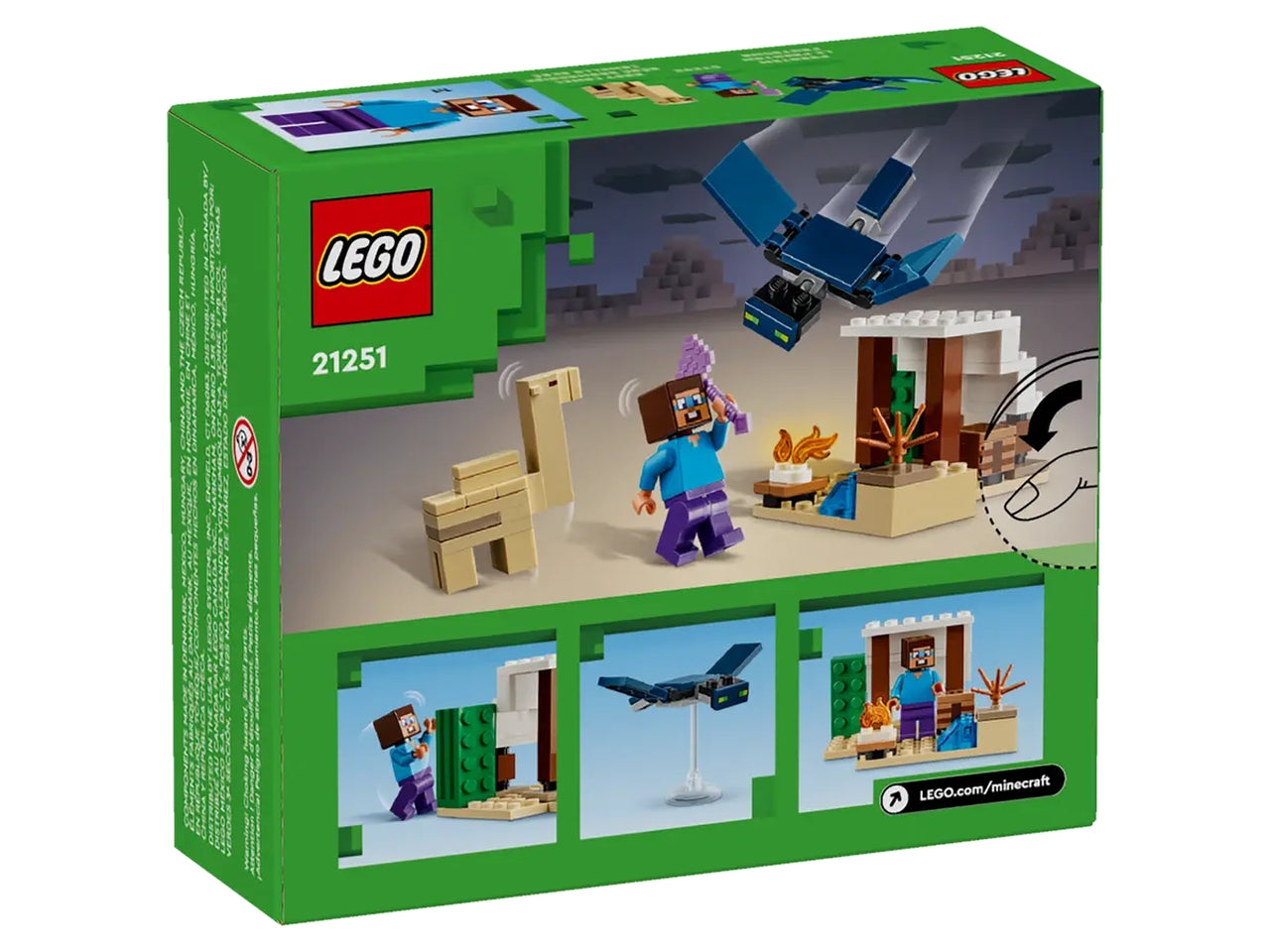 Lego minecraft spedizione di steve nel deserto