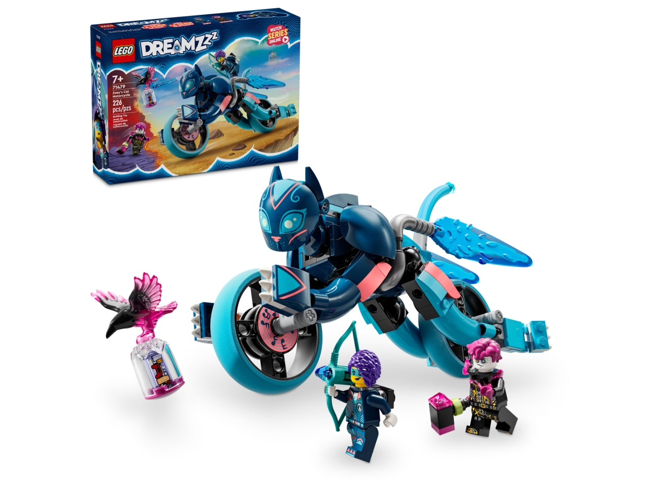 LEGO DREAMZzz - Entra a tutta velocità nel Mondo dei Sogni: scatena limmaginazione dei bambini con La moto-gatto di Zoey per i bambini e le bambine dai 7 anni in su 71479