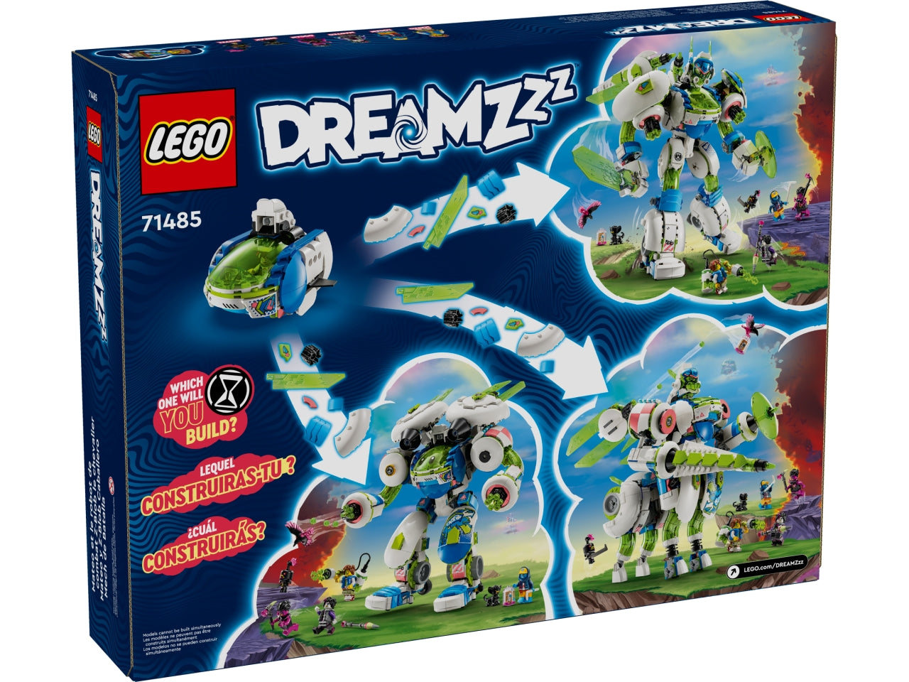 LEGO DREAMZzz Battle Mech di Mateo e Z-Blob, Astronave Trasformabile in 3 Diversi Robot Giocattolo Dotati di Accessori e 4 Minifigure, Giochi Creativi per Bambini e Bambine da 10 Anni in su 71485