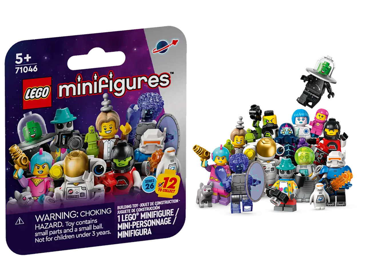 Lego Minifigures serie 26 Spazio, scatola da 5 pezzi per bambini 5+ anni 71046