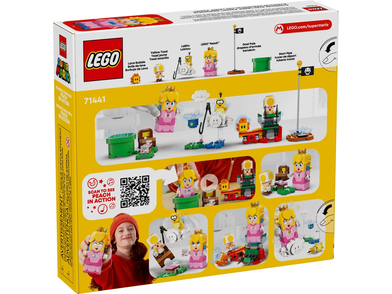 LEGO Peach - Set di gioco con principessa per divertenti avventure con interattiva: unisciti a LEGO Peach per un picnic e aiutala a volare sulla nuvola di Lakitu per salvare Toad giallo 71441