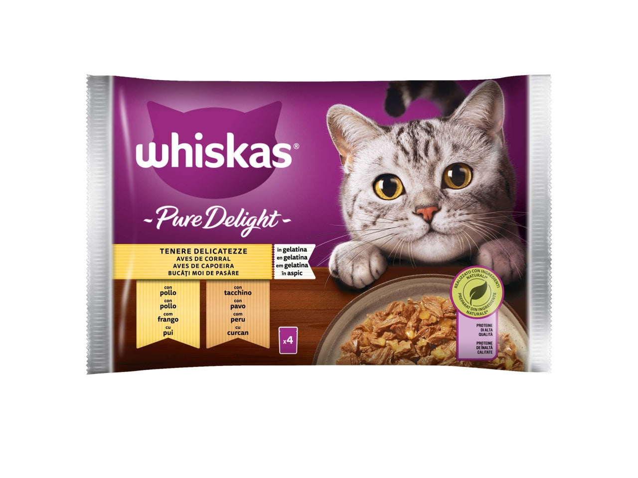 Whiskas pure delight tenere delic.4x85g $