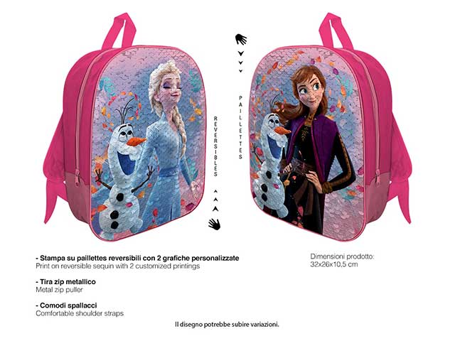 Frozen zaino paillettes reversibile