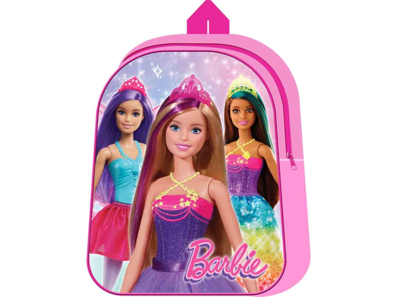 Zaino asilo Barbie per bambina in tessuto rosa 28x22x10 cm - Dimagraf