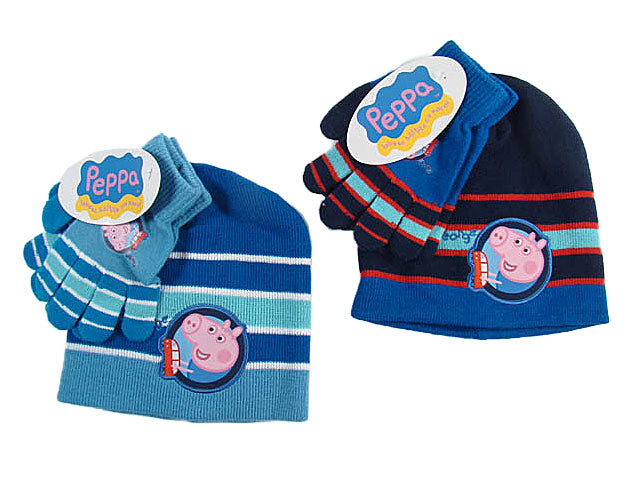 Peppa pig cuffia guanti blu 071843