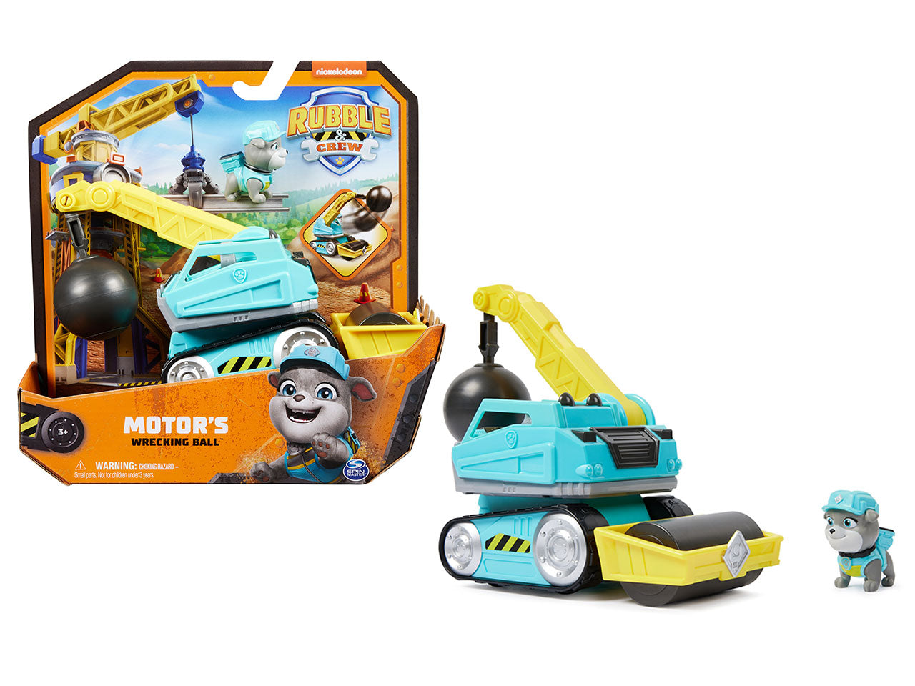 Rubble & Crew, camion con palla demolizione e personaggio per bambini dai 3+ anni - Spin Master