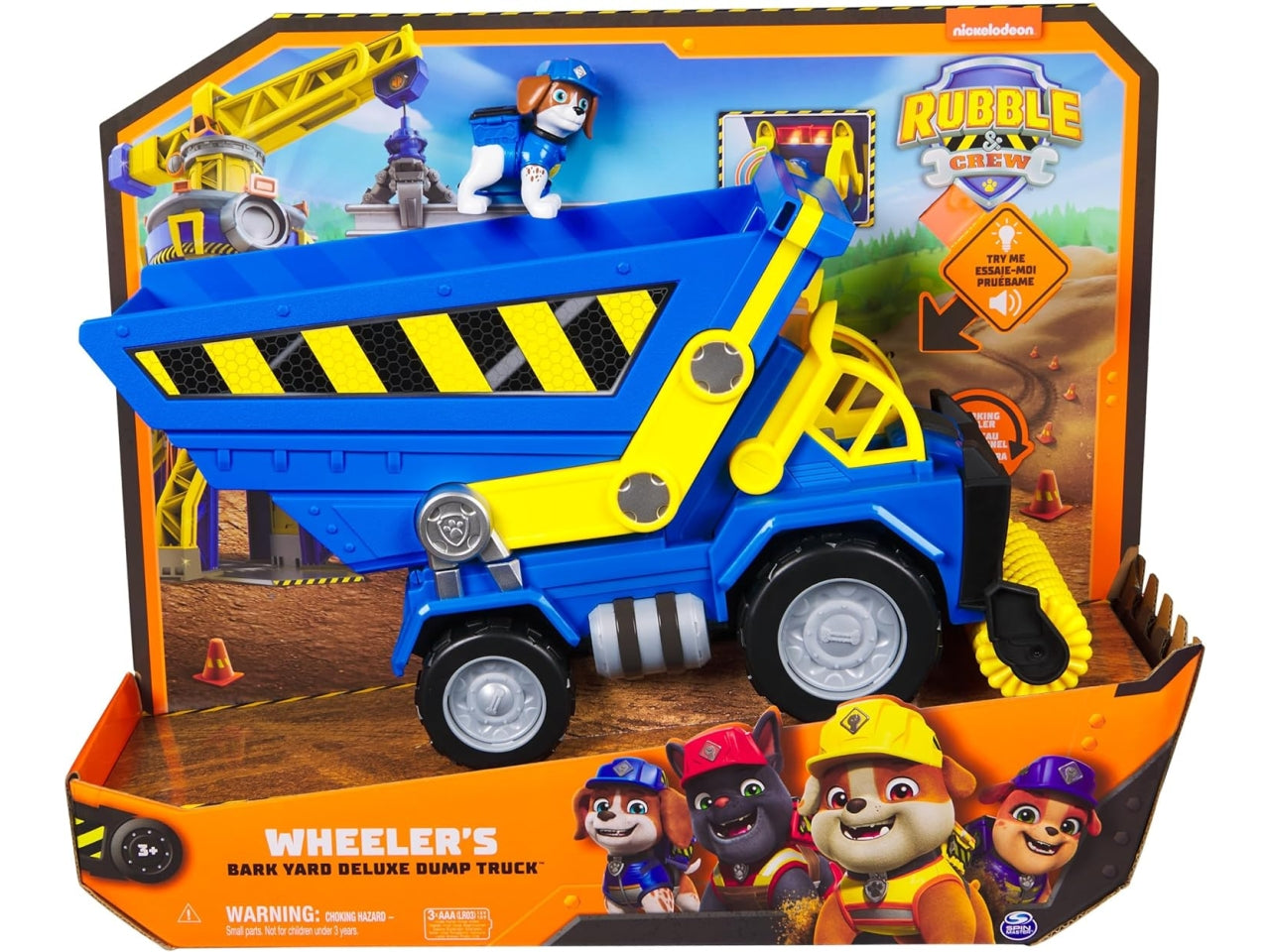 Rubble & Crew camion ribaltabile con luci e suoni di Rubble, con personaggio per bambini dai 3+ anni - Spin Master