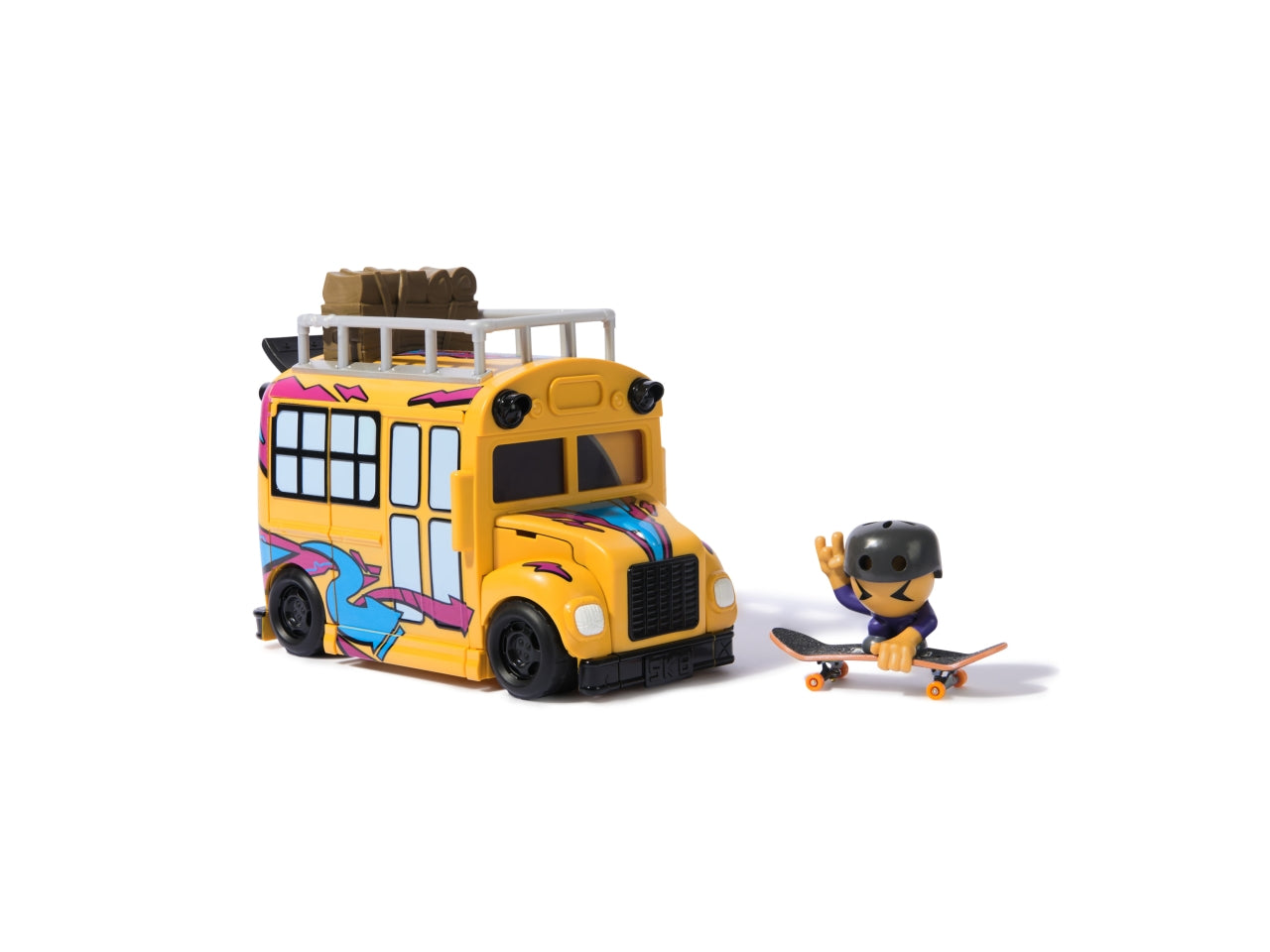 Bus trasformabile Tech Deck Skate Crew con personaggio per bambini da 5+ anni - Spin Master