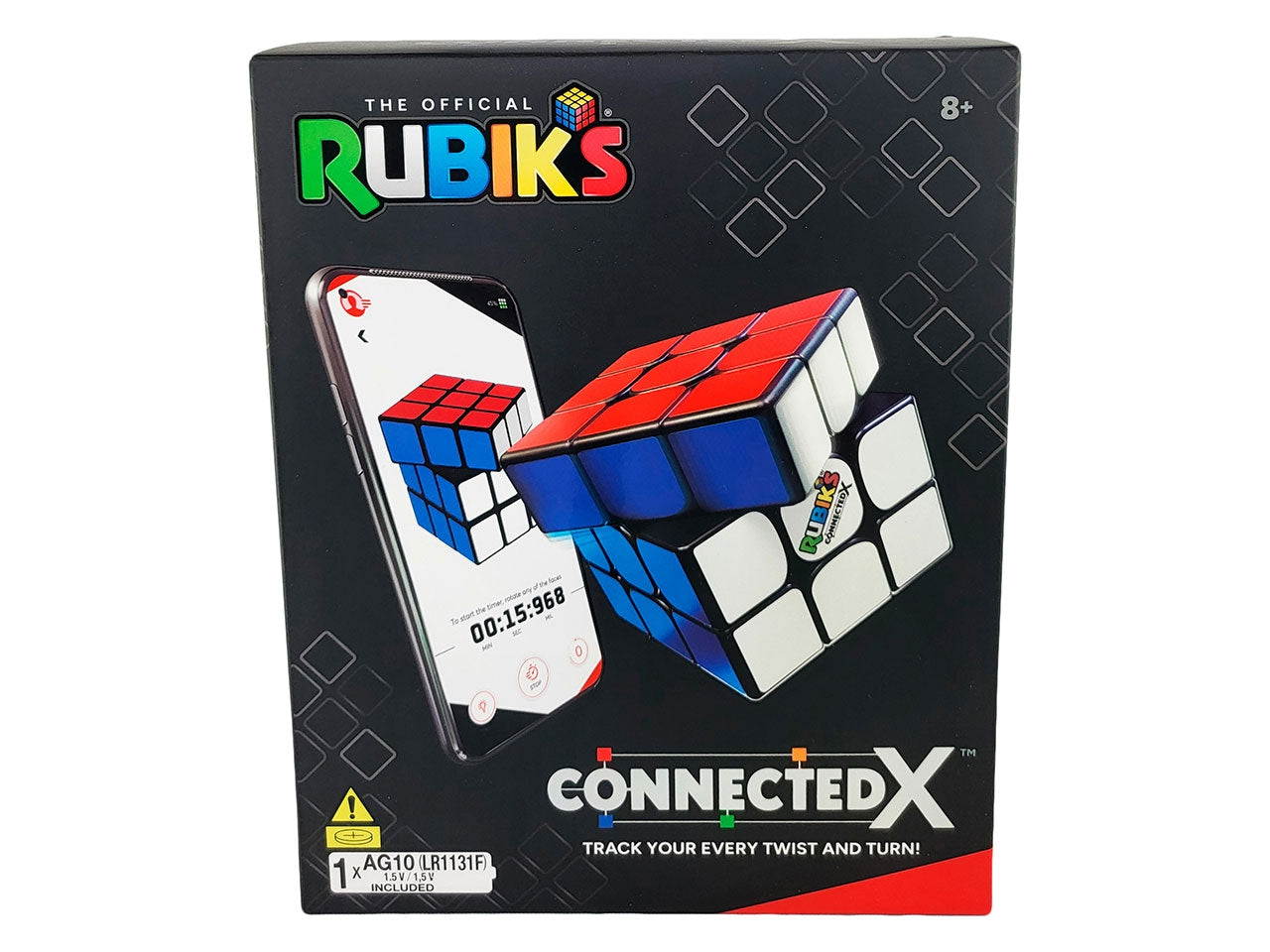 Cubo Rubik's 3x3 Connected X: Plastica Multicolore, Batteria LR1131F Inclusa, Età 8+, Bluetooth Integrato, App Rubik's Connected - Spin Master