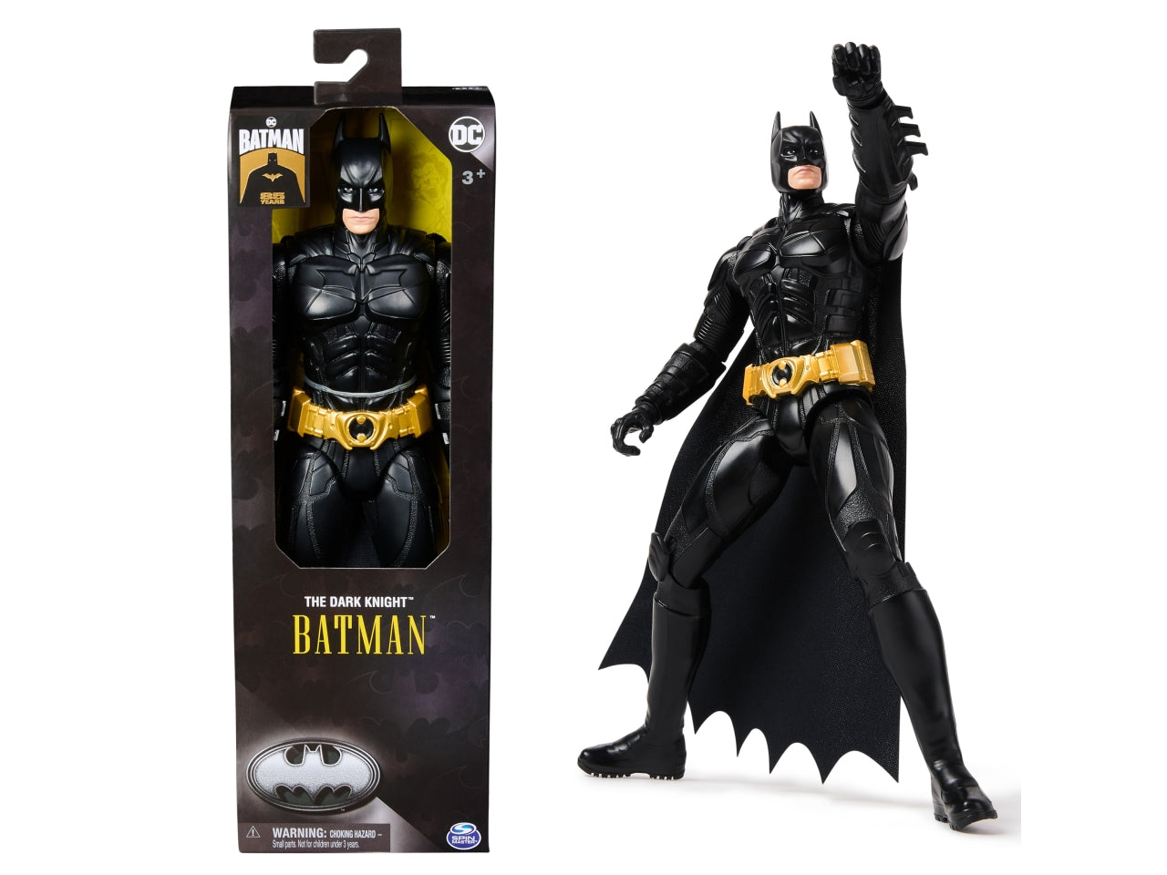 DC Comics, Action Figure Batman in Versione 85° Anniversario, il Cavaliere Oscuro, Personaggio Batman 30cm con 11 Punti di Articolazione, Giochi per Bambini e Bambine, 3+ anni - Spin Master