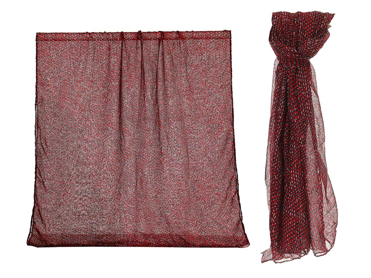 Sciarpa Gai Mattiolo astratta rosso e nero da donna 180x90 cm  Gai Mattiolo