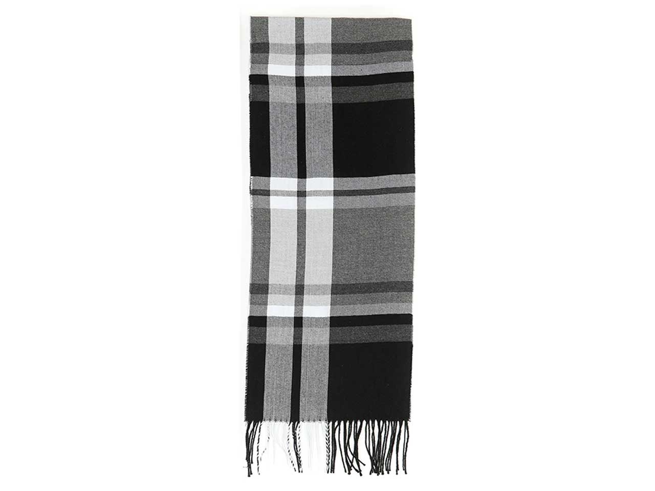 Sciarpa Gai Mattiolo tartan grigio e nero da uomo 175x35 cm  Gai Mattiolo