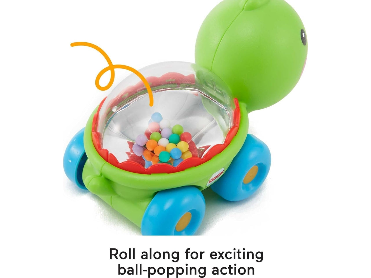 Poppity Pop Turtle, animaletto con palline colorate, per bambini dai 6 mesi +, Fisher Price