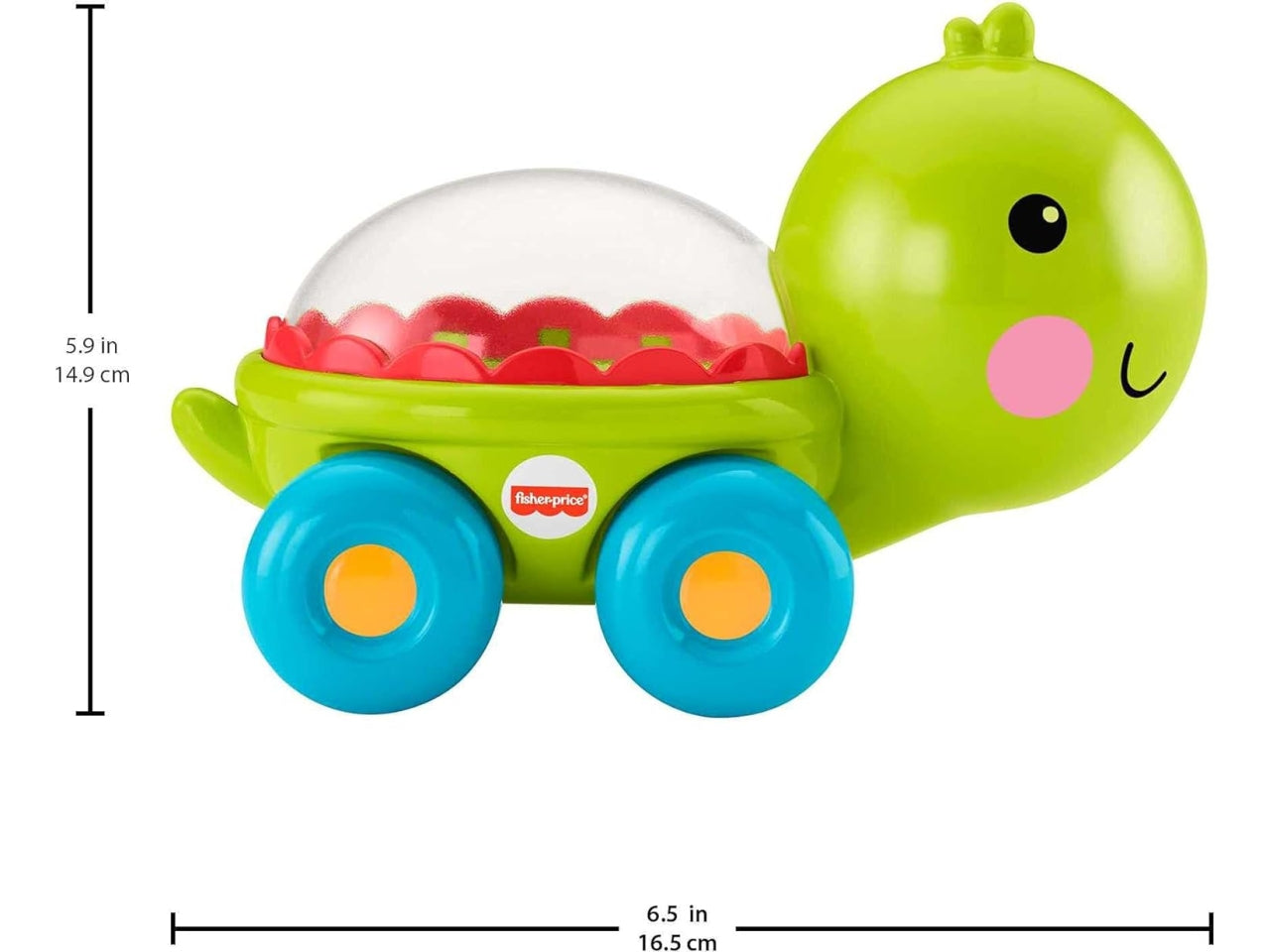 Poppity Pop Turtle, animaletto con palline colorate, per bambini dai 6 mesi +, Fisher Price