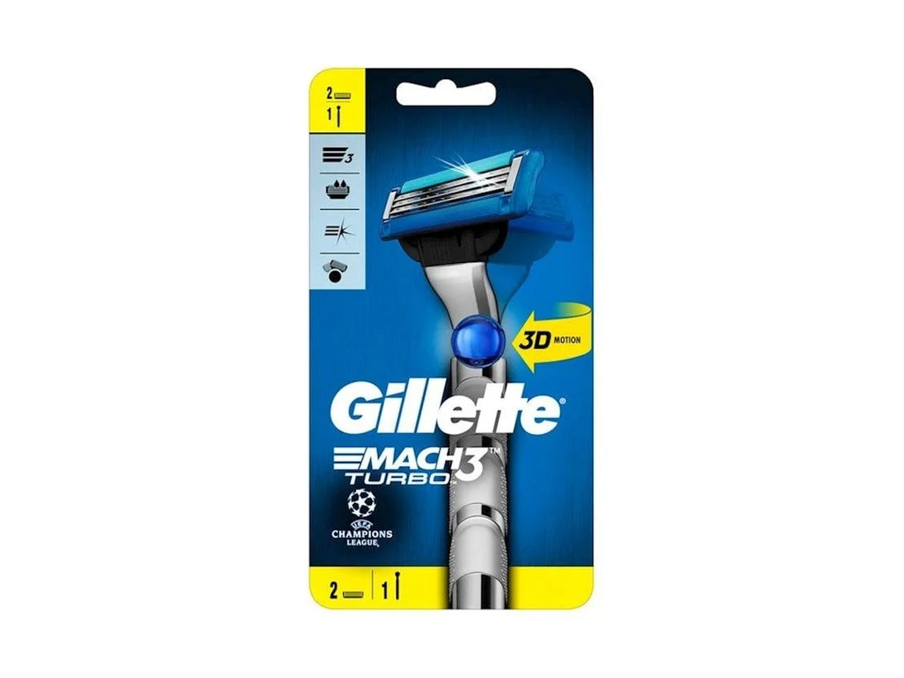 Gillette mach3 turbo rasoio con 2 ricariche $