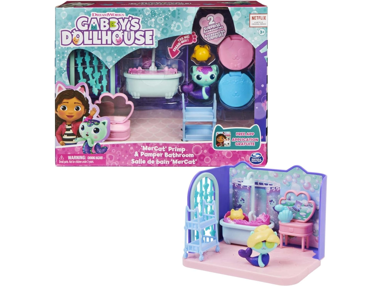 Gabby's Dollhouse, sala da bagno, set le stanze della casa, per bambine dai 3+ anni - Spin Master