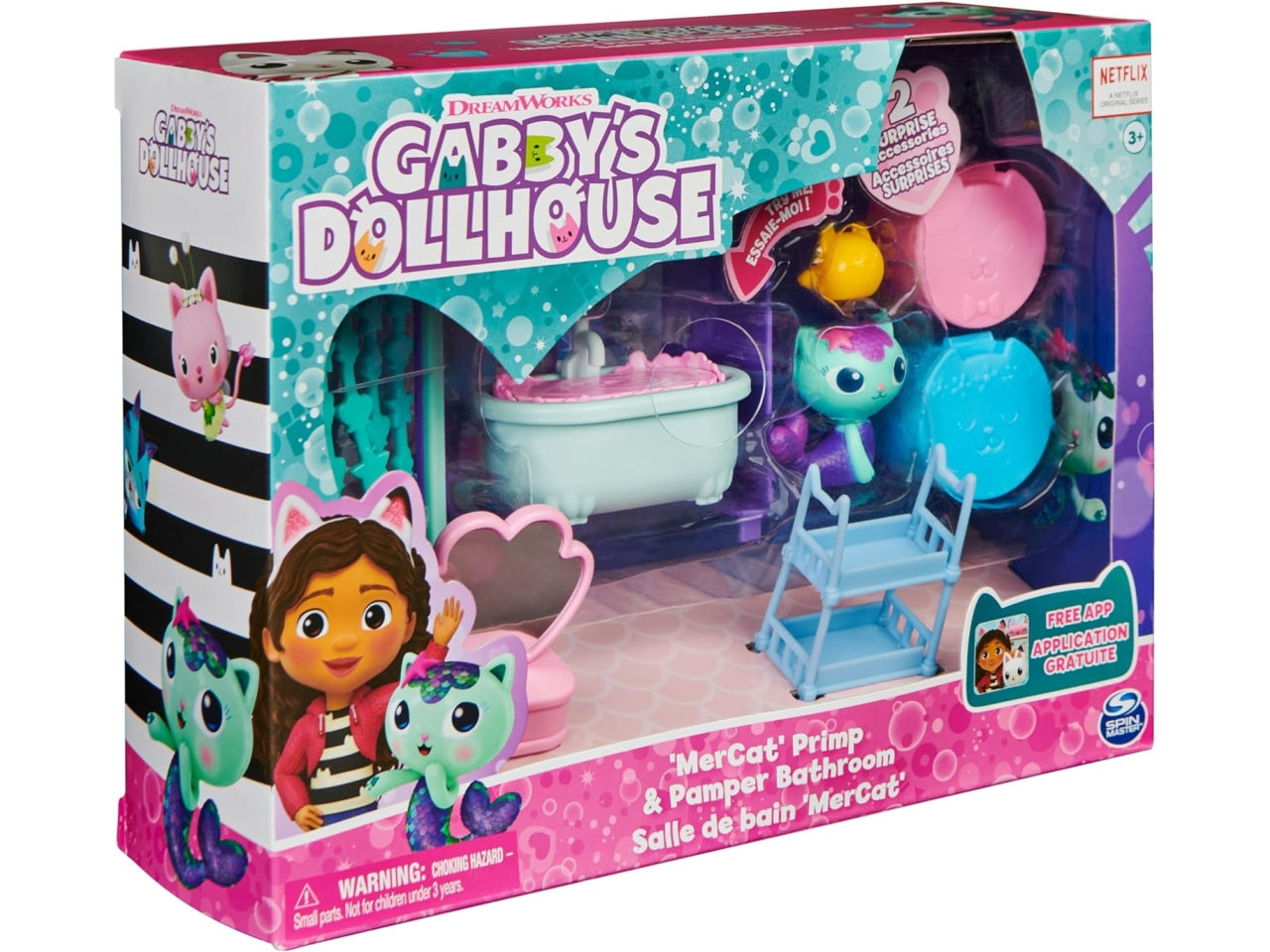 Gabby's Dollhouse, sala da bagno, set le stanze della casa, per bambine dai 3+ anni - Spin Master