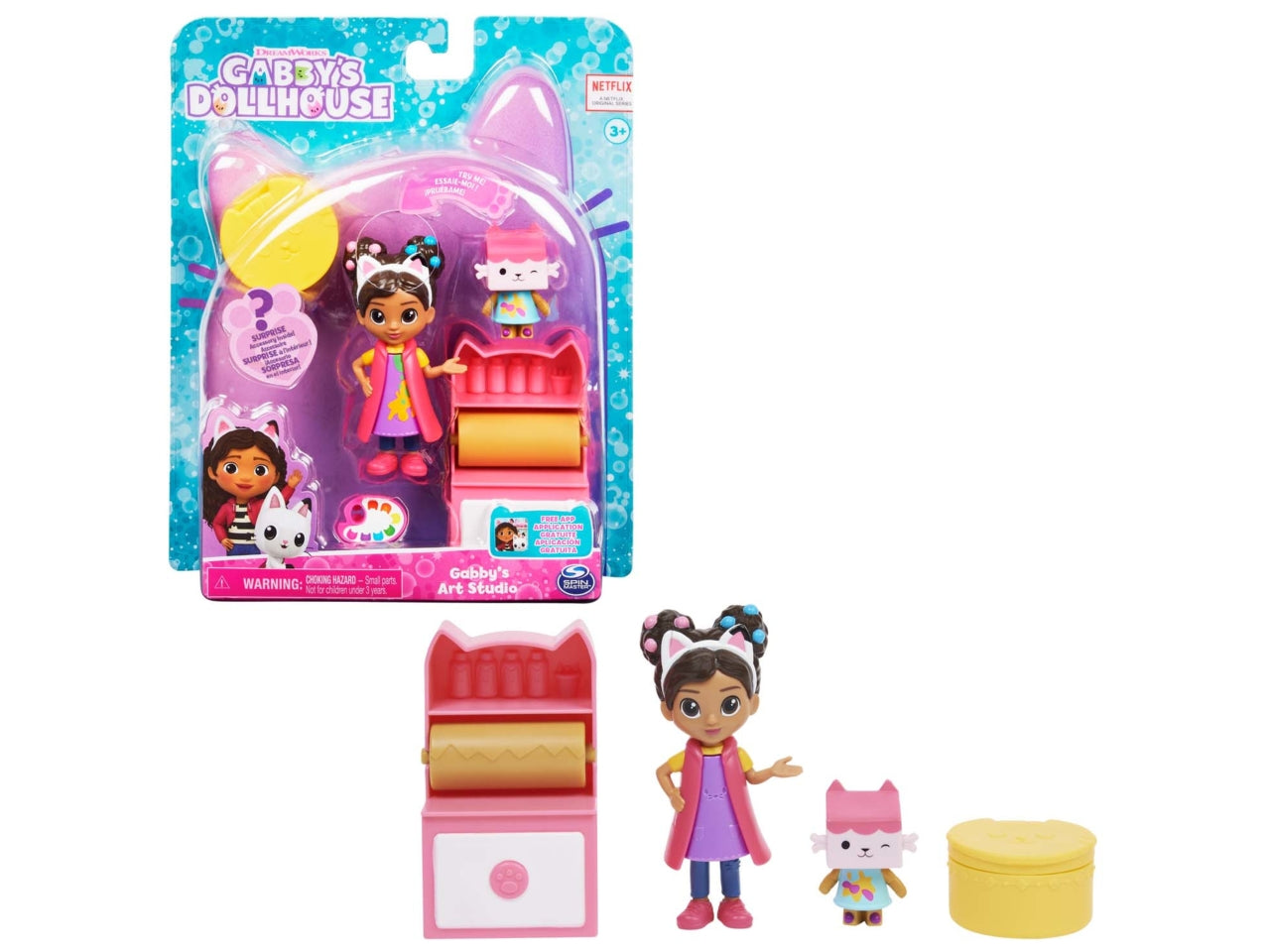 Gabby's Dollhouse, lo studio d'arte con 2 personaggi e scatola sorpresa per bambine dai 3+ anni - Spin Master