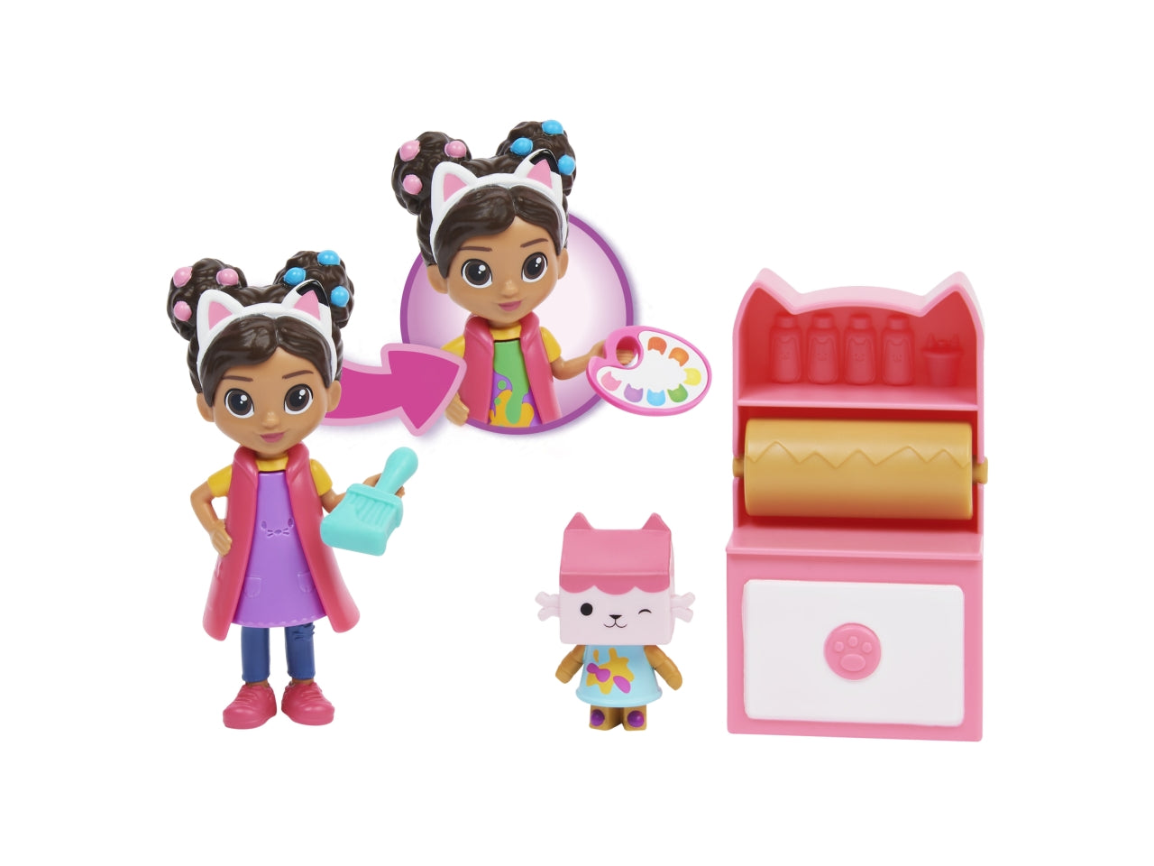 Gabby's Dollhouse, lo studio d'arte con 2 personaggi e scatola sorpresa per bambine dai 3+ anni - Spin Master