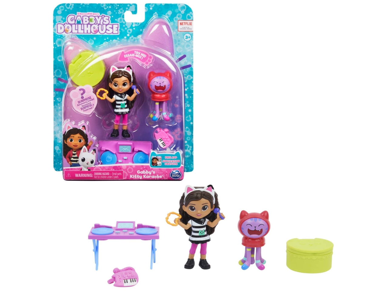 Gabby's Dollhouse, set karaoke con 2 personaggi e scatola sorpresa, per bambine di 3+ anni - Spin Master