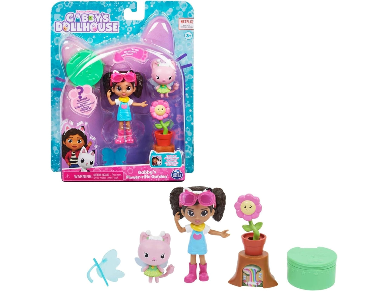 Gabby's Dollhouse, set giardino con 2 personaggi e scatola sorpresa, per bambine di 3+ anni - Spin Master