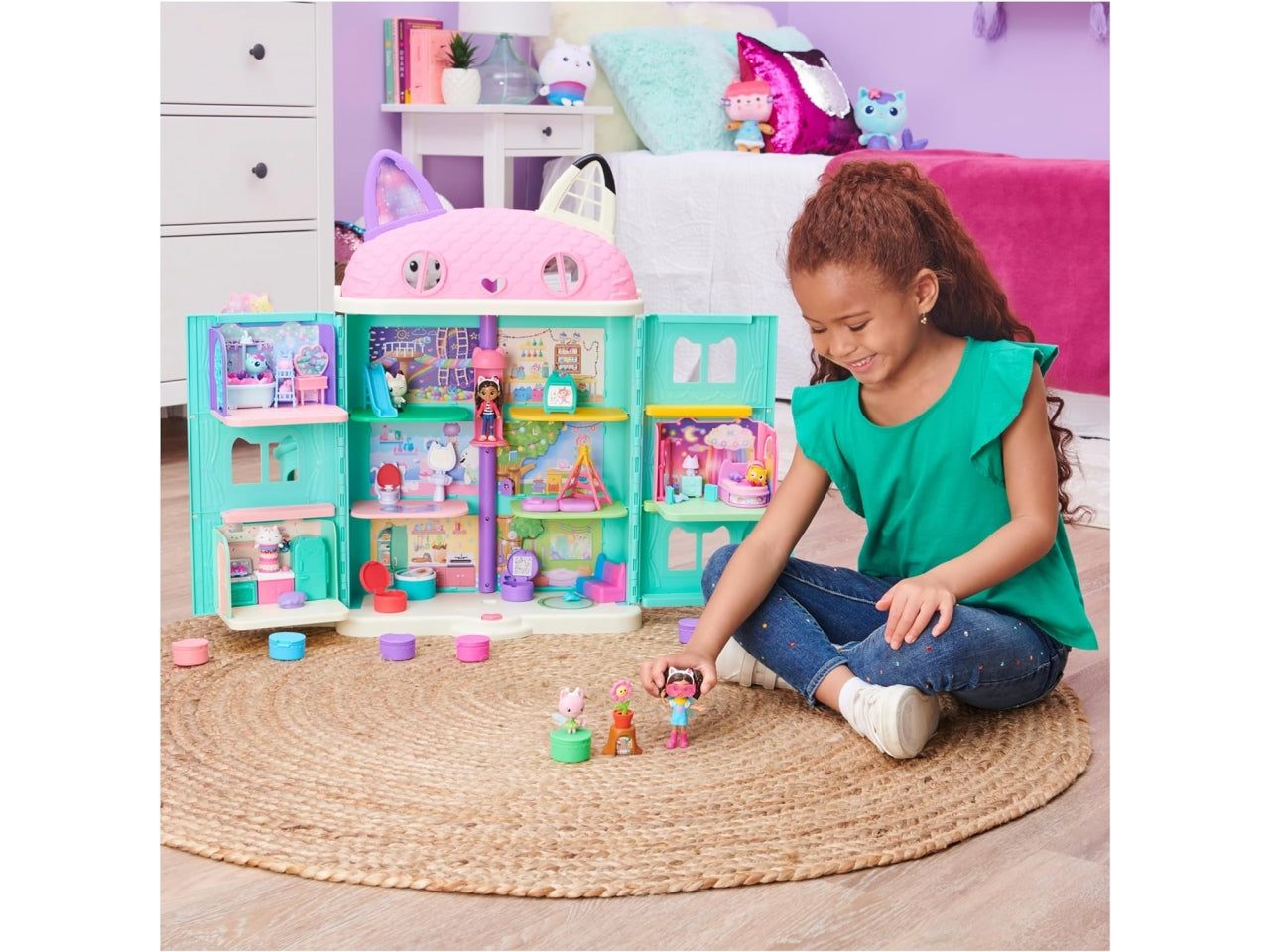 Gabby's Dollhouse, set giardino con 2 personaggi e scatola sorpresa, per bambine di 3+ anni - Spin Master