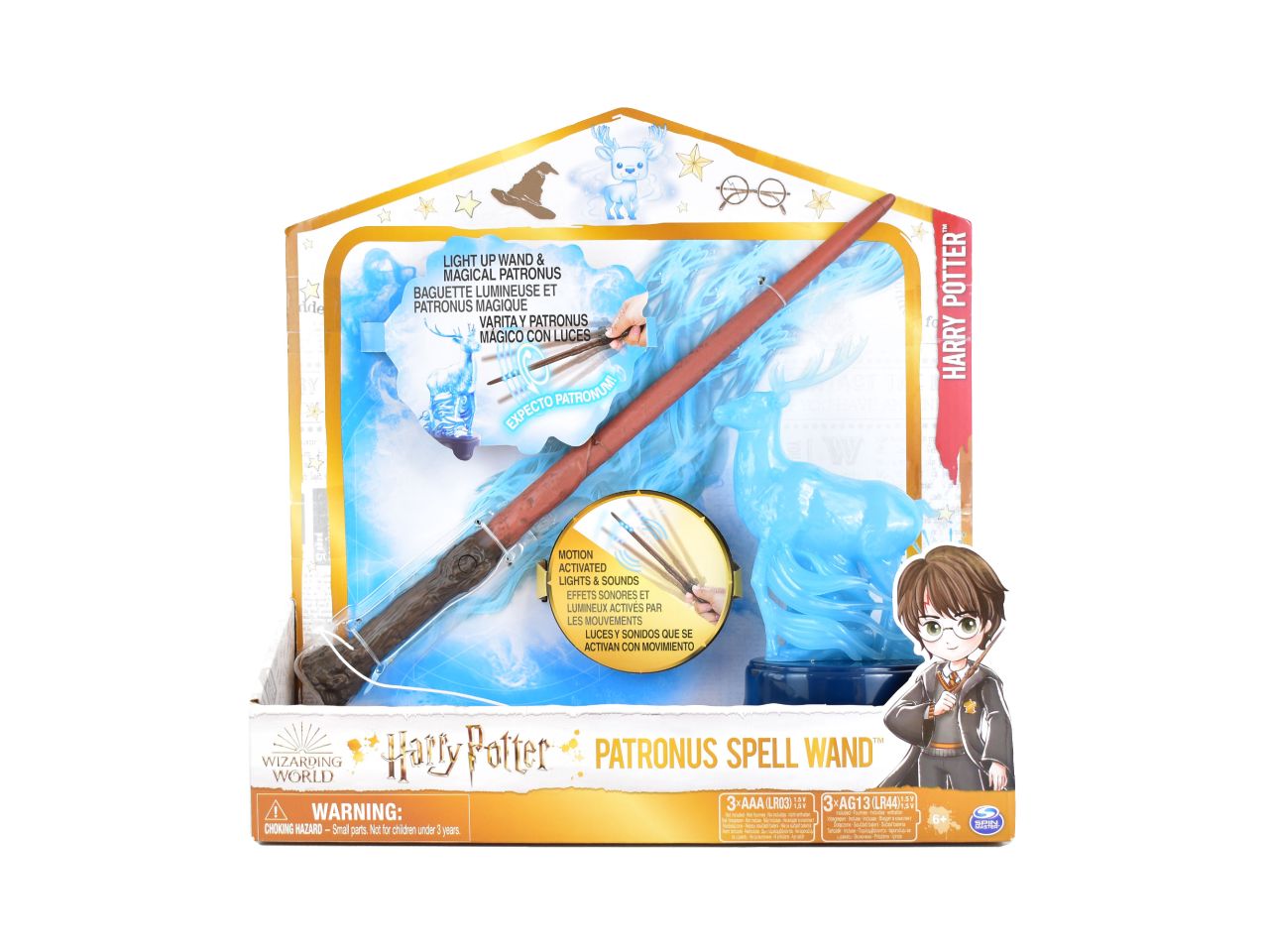 Harry potter bacchetta da 33cm con patronus a forma di cervo