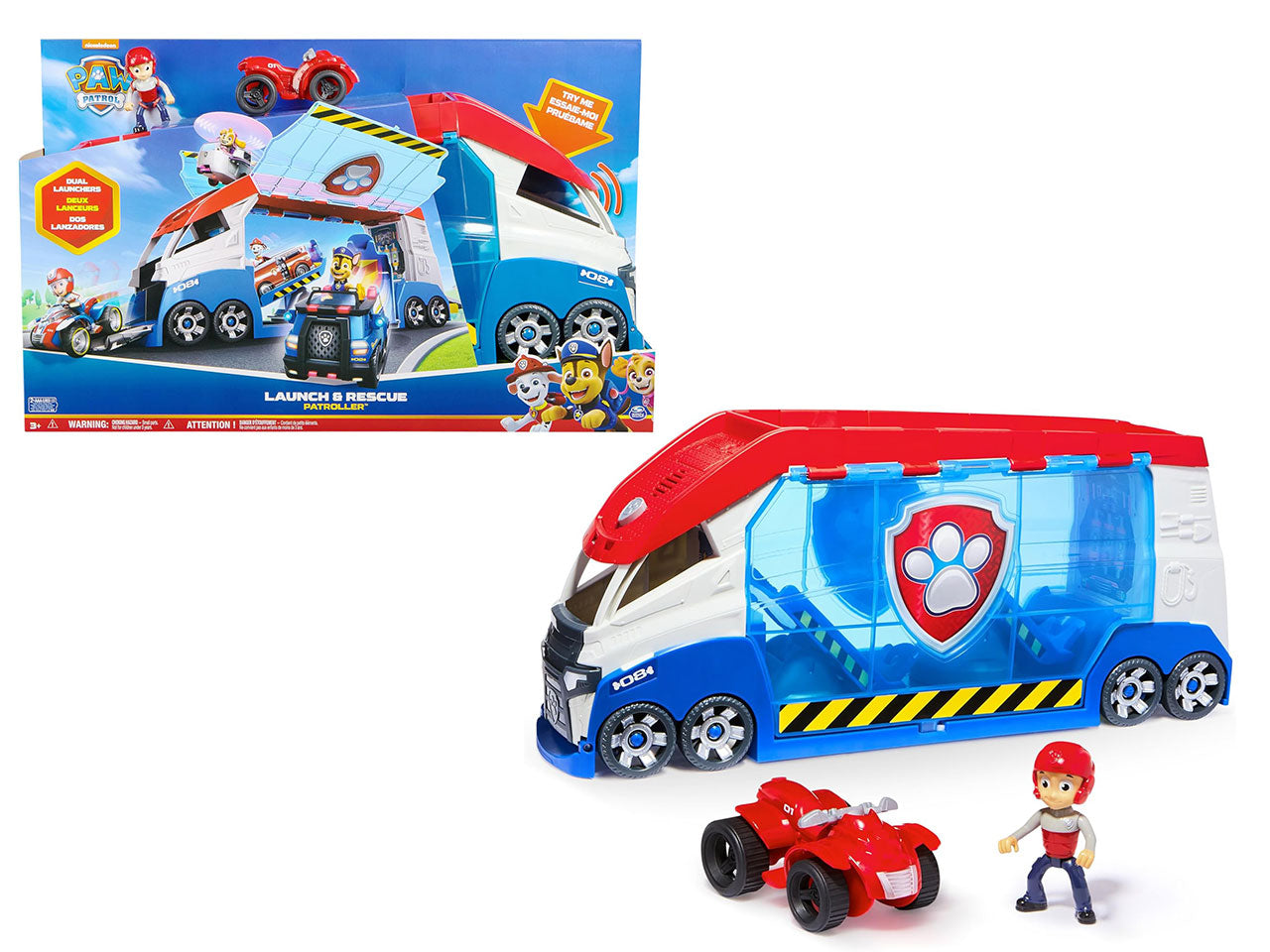 Paw Patrol veicolo trasformabile con luci, suoni e personaggio, per bambini dai 3+ anni - Spin Master